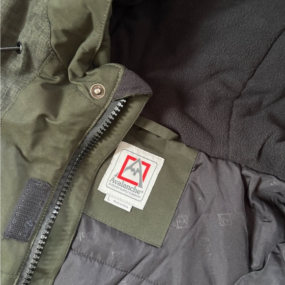 Men's Avalanche Snowboard Green Hooded Jacket L - Picture 3 of 8